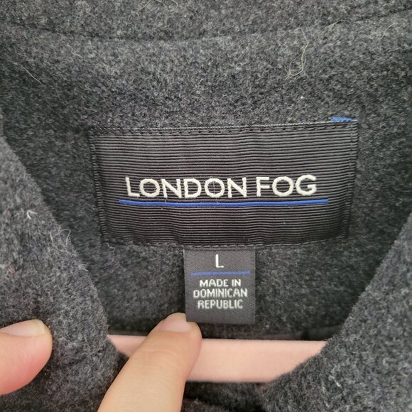 London Fog Women's Black Pea Coat 60% Wool Blend - Picture 4 of 9